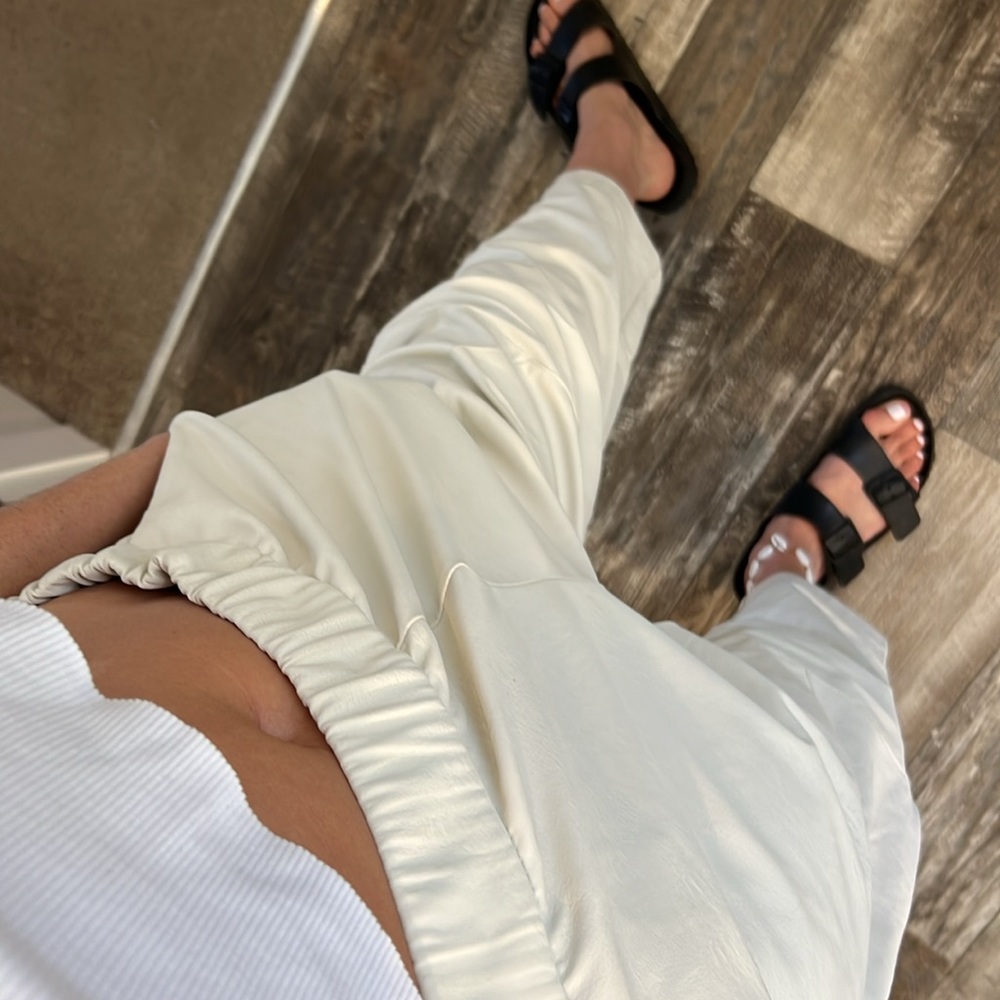 Zara cream pleather pants